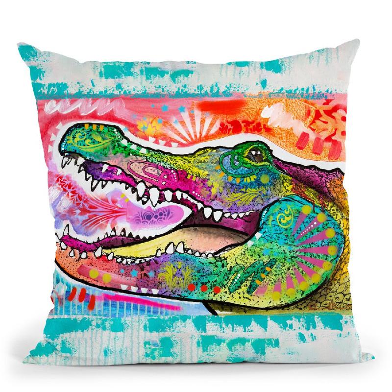 Alligator 3 Throw Pillow By Dean Russo