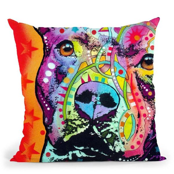 Thoughtful Pitbull Throw Pillow By Dean Russo