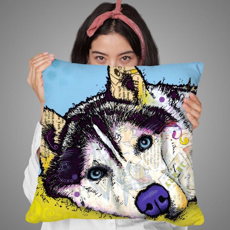 Siberian Husky Throw Pillow By Dean Russo