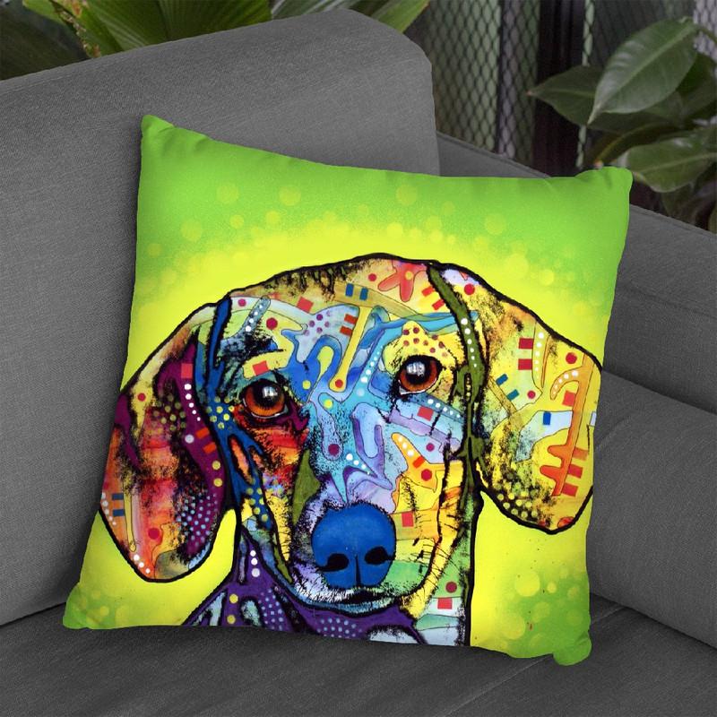 Dachshund Square Throw Pillow By Dean Russo