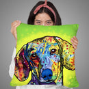 Dachshund Square Throw Pillow By Dean Russo
