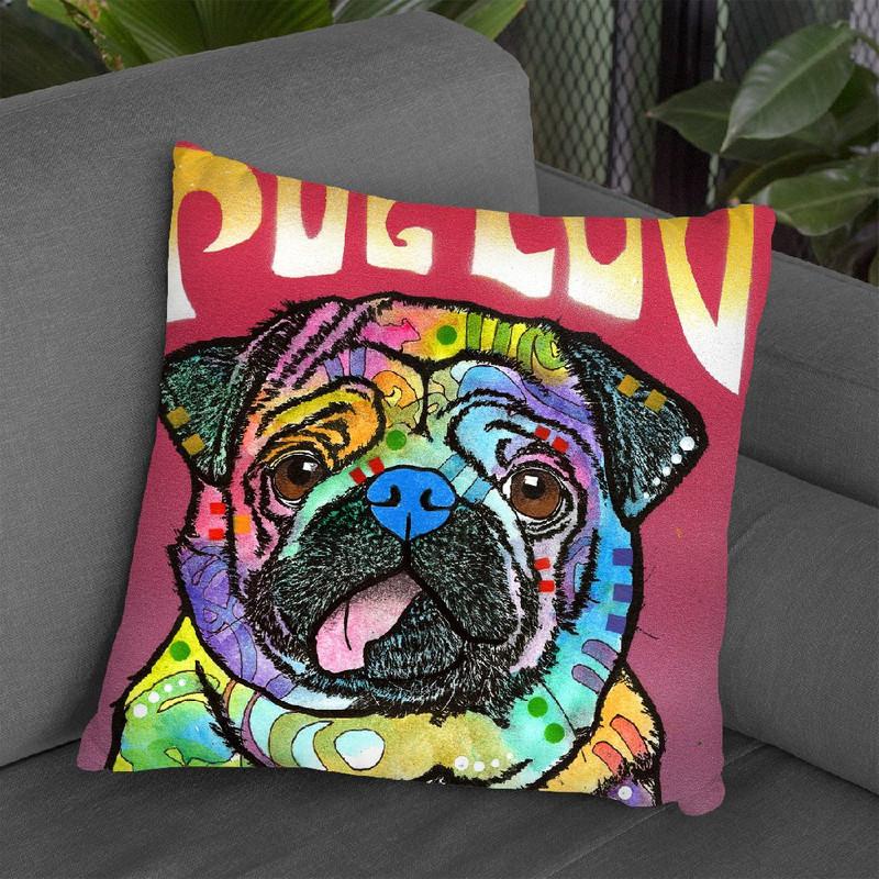 Pug Luv Throw Pillow By Dean Russo