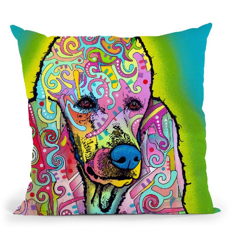 Poodle Throw Pillow By Dean Russo