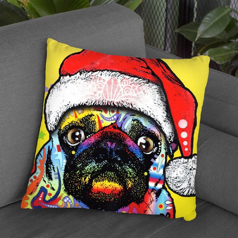Pug Christmas Edition Throw Pillow By Dean Russo