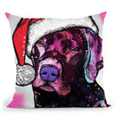 Black Lab Christmas Throw Pillow By Dean Russo