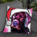 Black Lab Christmas Throw Pillow By Dean Russo
