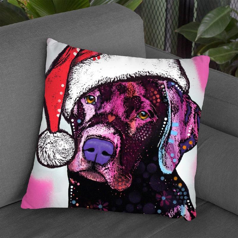Black Lab Christmas Throw Pillow By Dean Russo