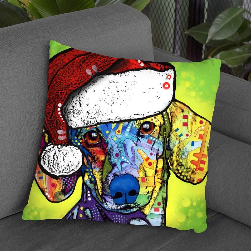 Dachshund Christmas Throw Pillow By Dean Russo
