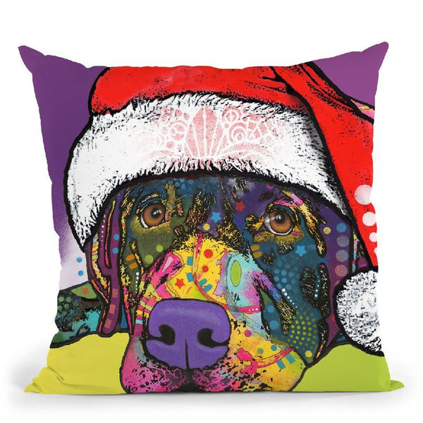 Savvy Labrador Christmas Throw Pillow By Dean Russo
