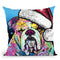 The Bulldog Christmas Throw Pillow By Dean Russo