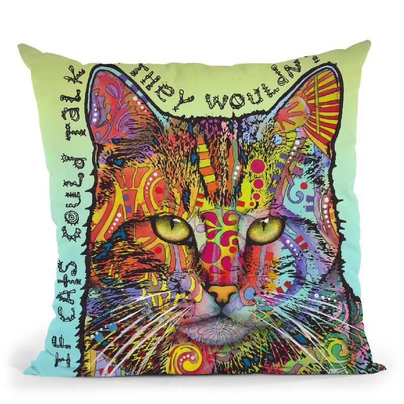 If Cats Could Talk Throw Pillow By Dean Russo