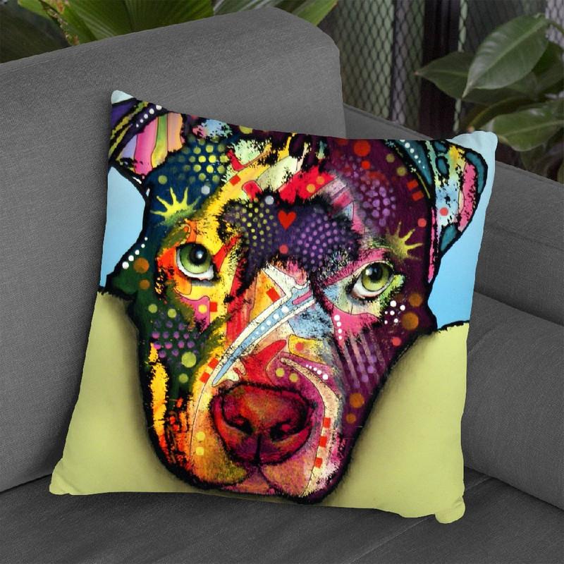 Love Is A Pittie Throw Pillow By Dean Russo