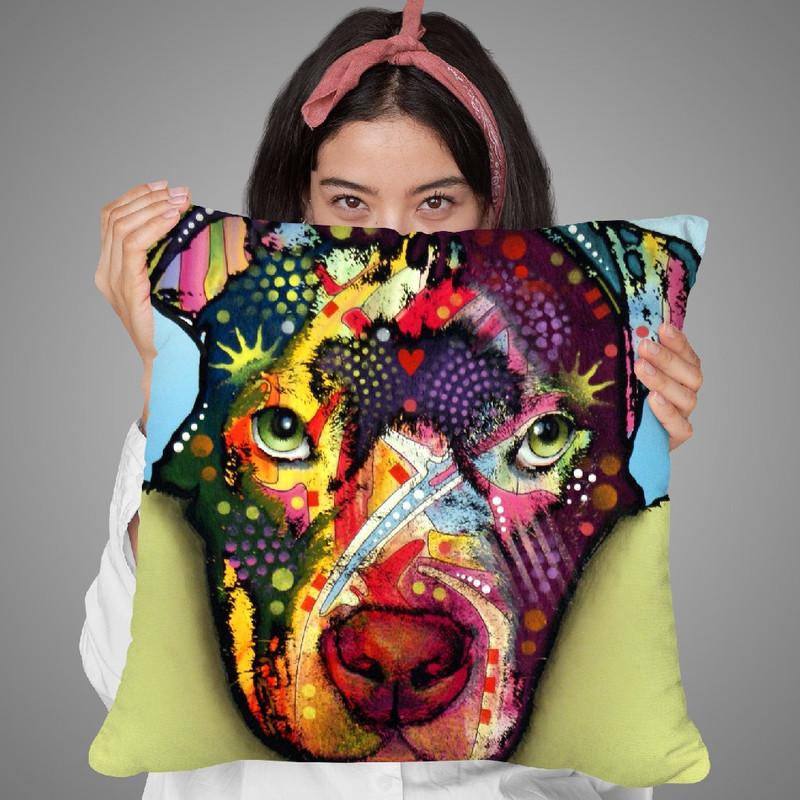 Love Is A Pittie Throw Pillow By Dean Russo
