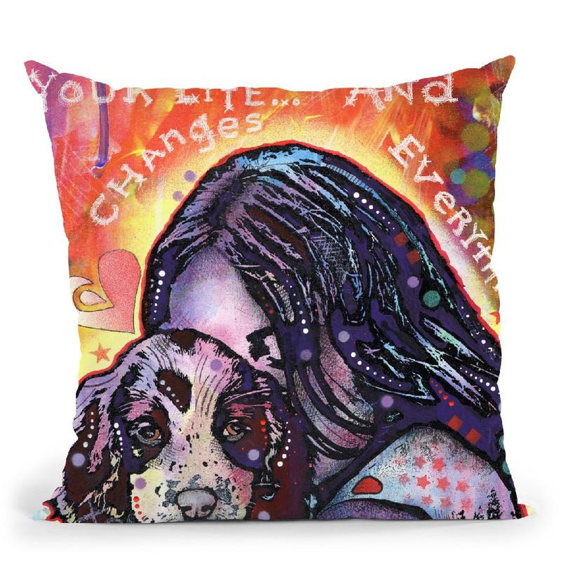 A Dog Changes Everything Throw Pillow By Dean Russo