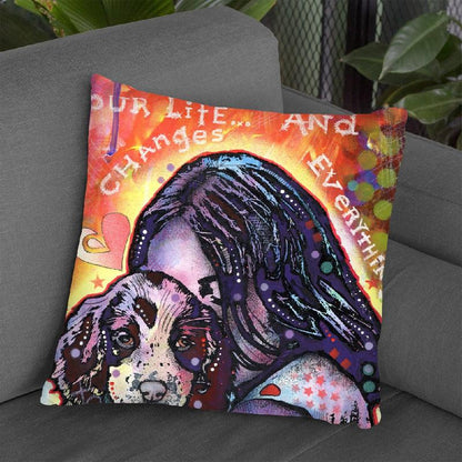 A Dog Changes Everything Throw Pillow By Dean Russo