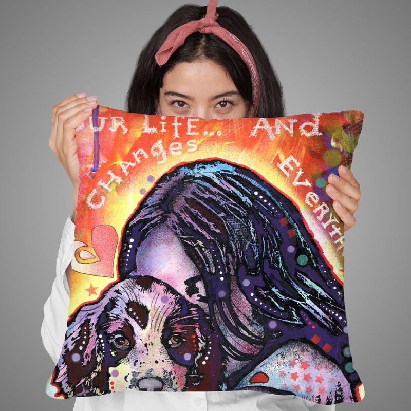 A Dog Changes Everything Throw Pillow By Dean Russo