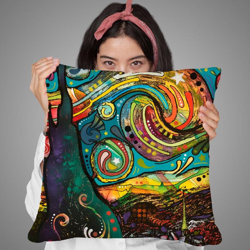 Starry Night Dean Russo Throw Pillow By Dean Russo