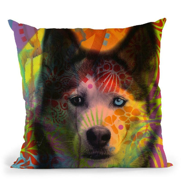 Husky'S Eye Throw Pillow By Dean Russo