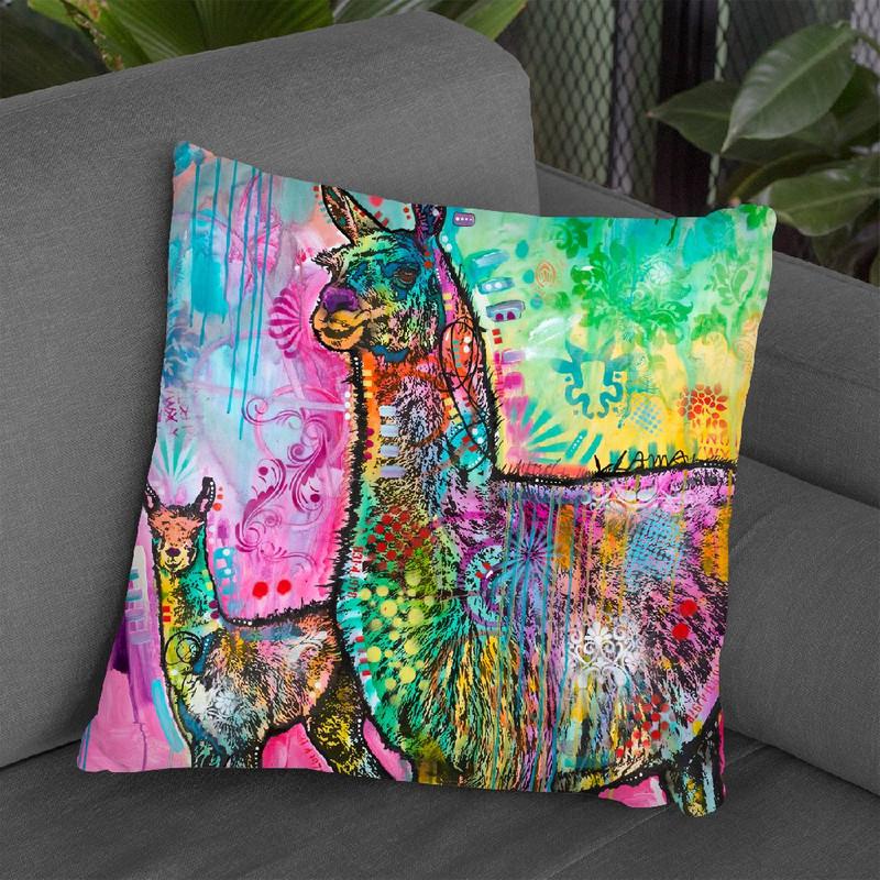 Psychedelic Llama Throw Pillow By Dean Russo