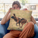 African Wild Dog Running Throw Pillow By David Stribbling
