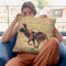 African Wild Dog Running Throw Pillow By David Stribbling