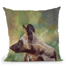 African Wild Dog Throw Pillow By David Stribbling