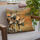 African Wild Dogs Throw Pillow By David Stribbling