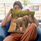 Baby African Elephant Throw Pillow By David Stribbling