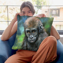 Baby Mountain Gorilla Throw Pillow By David Stribbling