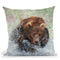 Bear Running Through Water Throw Pillow By David Stribbling