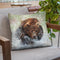 Bear Running Through Water Throw Pillow By David Stribbling