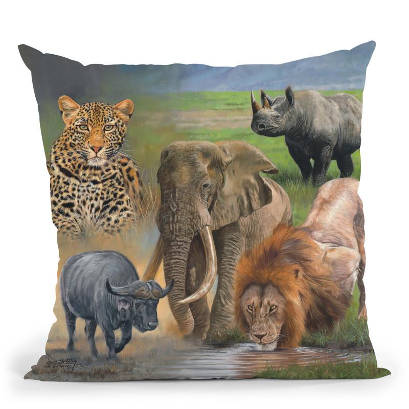 Big Five Throw Pillow By David Stribbling