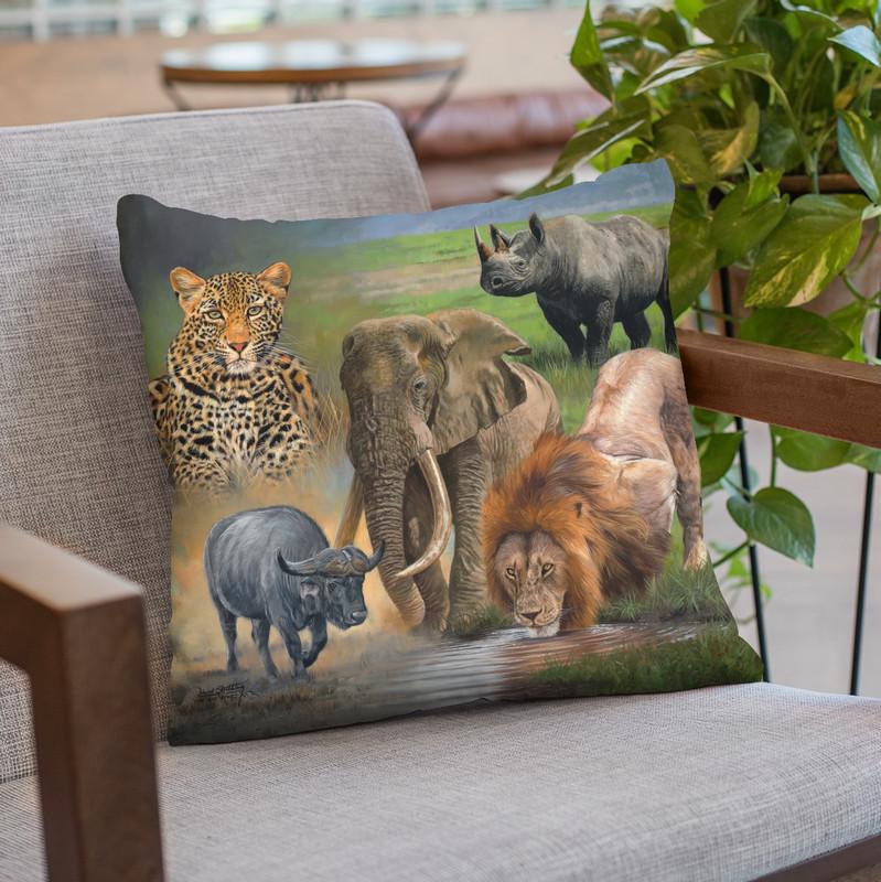 Big Five Throw Pillow By David Stribbling