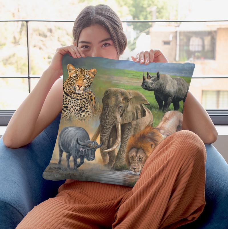 Big Five Throw Pillow By David Stribbling