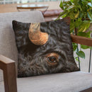 Bison Close Up Throw Pillow By David Stribbling