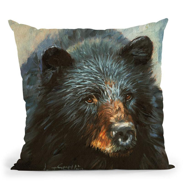 Black Bear Throw Pillow By David Stribbling