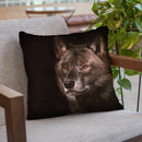 Black Wolf Throw Pillow By David Stribbling
