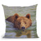 Brown Bear Water Throw Pillow By David Stribbling