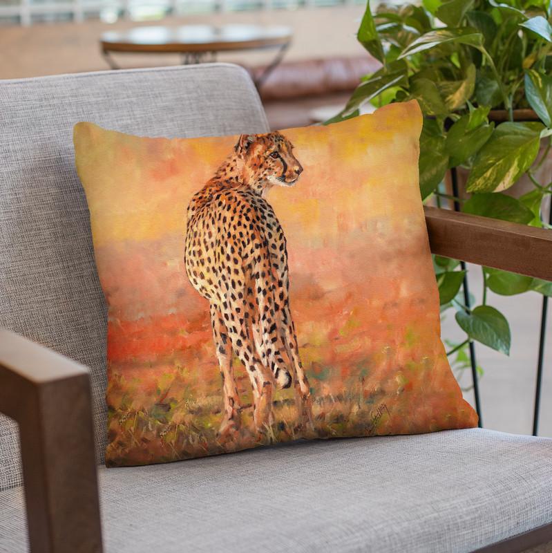 Cheetah Midday Sun Throw Pillow By David Stribbling