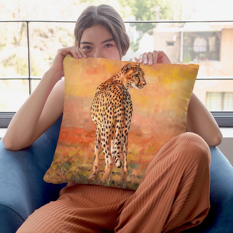 Cheetah Midday Sun Throw Pillow By David Stribbling