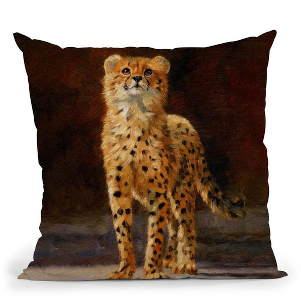 Cheetahb Cub Throw Pillow By David Stribbling