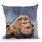 Chimp Looking Up Throw Pillow By David Stribbling