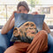 Chimp Looking Up Throw Pillow By David Stribbling