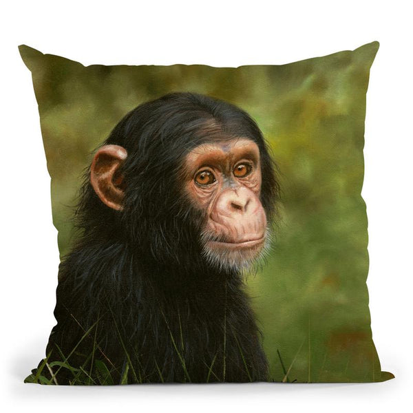 Chimp Throw Pillow By David Stribbling