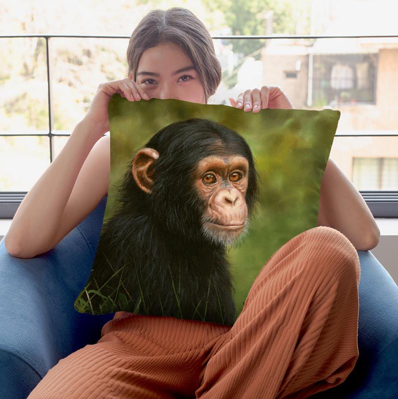 Chimp Throw Pillow By David Stribbling