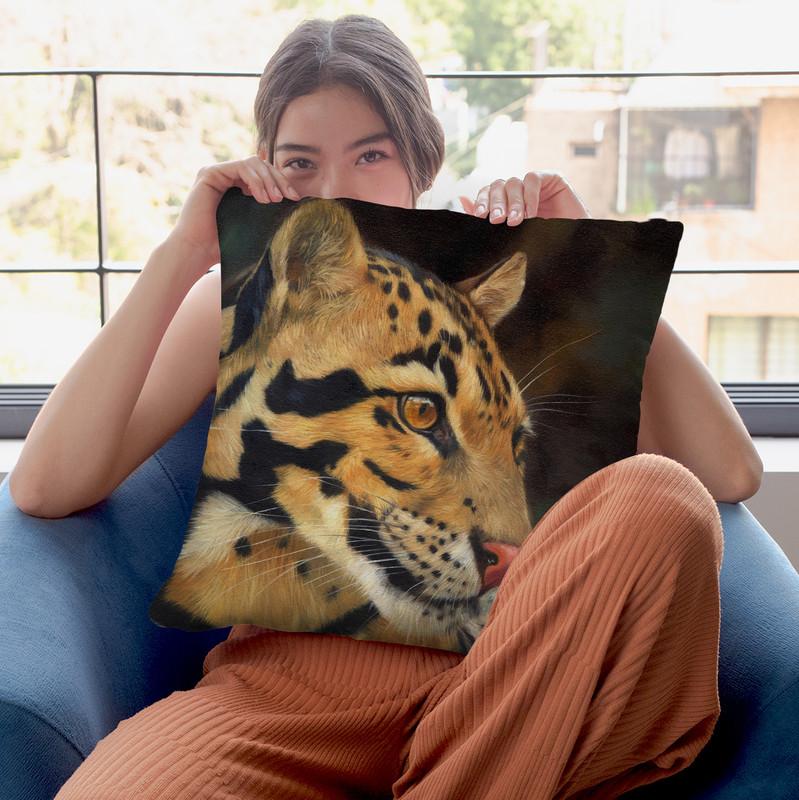 Clouded Leopards Throw Pillow By David Stribbling