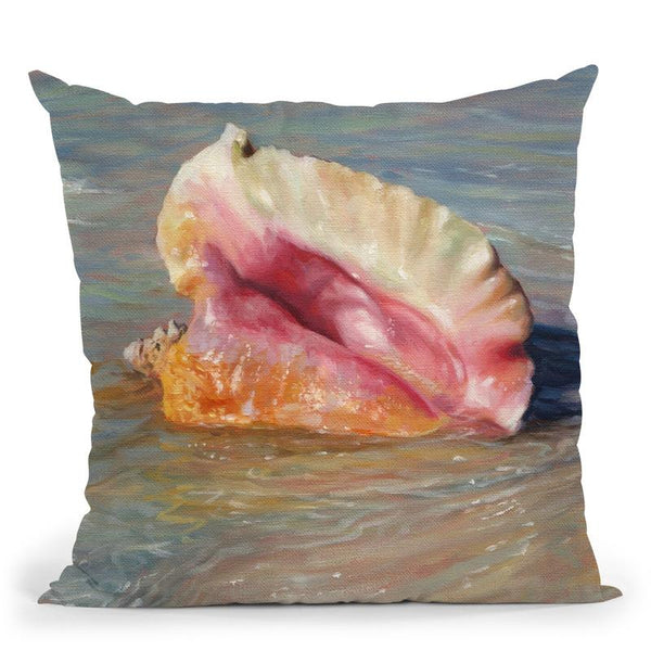 Conch Shell Throw Pillow By David Stribbling