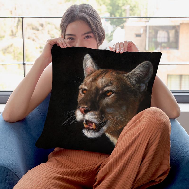 Cougar Throw Pillow By David Stribbling