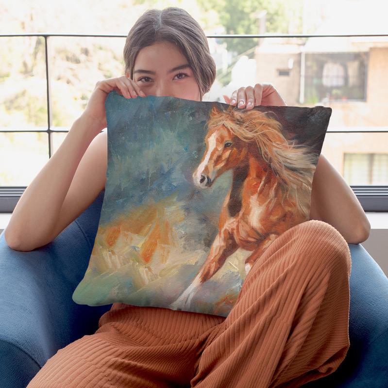 Dancing Horse Throw Pillow By David Stribbling