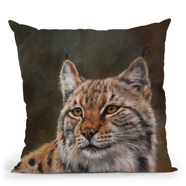 Eurasian Lynx Throw Pillow By David Stribbling
